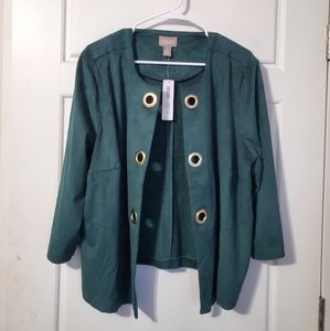 Chico's faux suede jacket NWT